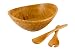 Totally Bamboo 3-Piece Set Euro Bamboo Salad Bowl with Servers