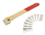 Super-Handy 8 Galvanized Steel Razor Scraper with Rubber-Grip Handle + 10 Blades