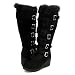 CLASSY Furry Wedge Winter Snow BLACK Boots Women's