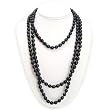 HinsonGayle 7-10mm Oval Black Pearl Rope Necklace 65 inches