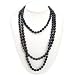 HinsonGayle Glamour Collection Handpicked 7-10mm Black Cultured Rice Pearl Rope Necklace