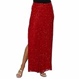 Beaded Evening Skirt for Evening, Formal, Holiday, Party, Wedding by Sean Collection (507) Red L Beaded Evening Skirt for Evening, Formal, Holiday, Party, Wedding by Sean Collection (507) Red L
