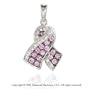 Diamond Sapphire Breast Cancer Ribbon Bracelet Charm
