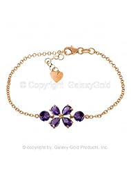 14k Rose Gold Floral Bracelet with Amethysts