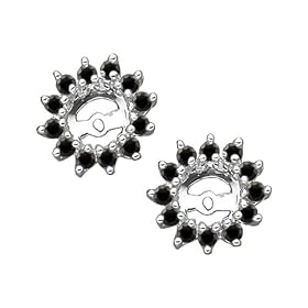 Sterling Silver 1/2 ct. Black Diamond Earring Jackets