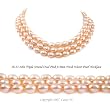 Triple Strand 16-18 Inches 8-9mm Pink Oval Shape Freshwater Cultured Pearl Necklace