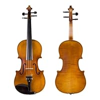 Cecilio CVN-500 Ebony Antique Finish Flamed 1/2 Size Orchestra Violin with Case and Accessories
