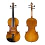 Cecilio CVN-500 4/4 Size (Full Size) Ebony Fitted Antique Finish Flamed Violin with Case and Accessories