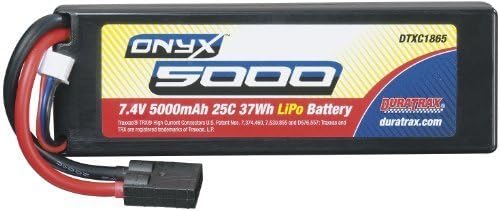 Duratrax LiPo Onyx 2S 7.4V 5000mAh 25C Hard Case TRA Plug by Hobbico Inc