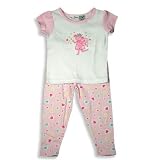 B.T. Kids - Toddler Girls 2-Piece Short Sleeved Cotton Pajama Set, Pink, White