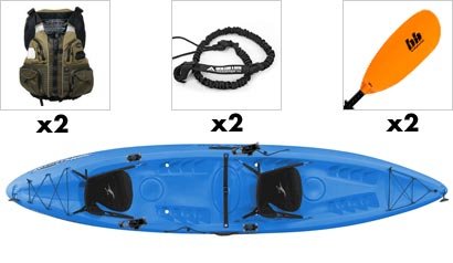 Ocean Kayak Malibu 2XL Tandem Kayak Fishing Package