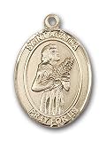 Gold Filled St. Agatha Pendant with Stainless Gold Heavy Curb Chain 24 inch