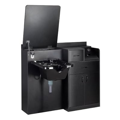 Black Salon Styling Cabinet Shampoo Station