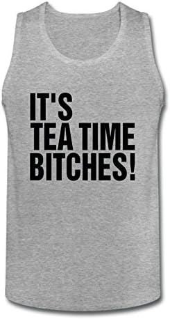 ol2yeb Men's Stop tea time Tank Top 100% Cotton