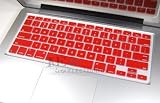 IVEA Keyboard Silicone Cover Skin for New Aluminum Unibody Macbook Pro 13 15 17 -FIT ALL (RED)