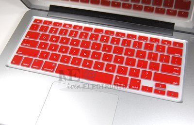 IVEA Keyboard Silicone Cover Skin for New Aluminum Unibody Macbook Pro 13 15 17 -FIT ALL (RED)