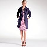 Long trench coat with detachable belt, length 85 cm