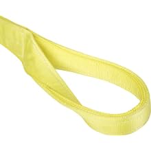 Mazzella EE1 Nylon Web Sling, Eye-and-Eye, Yellow, 1 Ply, Twist Eyes, Vertical Load Capacity