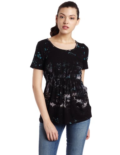 Mac & Jac Women's Ink Print Jersey Top, Black, X-Large