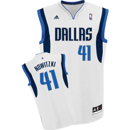 NBA Men's Dallas Mavericks Dirk Nowitzki Revolution 30 Home Replica Jersey (White, XX-Large)