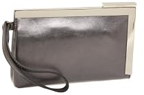 Calvin Klein Metallic Small Lux Clutch,Hematite,one size