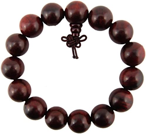 Maxbroad Women Sandalwood Beads Tibetan Prayer Buddhist Bracelet Red 10mm