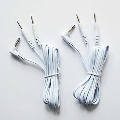 TENS EMS Machine 2 PACK of 48" Premium Electrode Replacement Lead Wires 3.5 mm Plug to 2 mm Pin