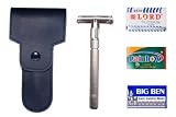 Razors & Blades-Chrome Double Edge Razor #86C + Free Travel Case + 15 Free DE Razor Blades