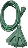 Woods 2466 8-Foot Outdoor Extension Cord with 3-Outlets, Green