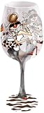 Bottom's Up 15-Ounce Shop-A-Holic Handpainted Wine Glass