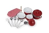 Kids Metal pots and pans in deep red