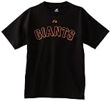 MLB Boys' San Francisco Giants Official Wordmark Short Sleeve Basic Tee by Majestic (Black, Small)
