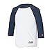 Duofold Boys' Big Raglan Baseball Tee, White/Navy, Large