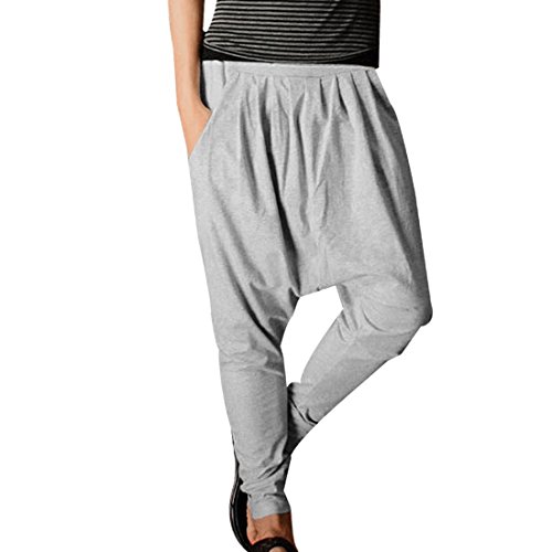 Allegra K Men Casual Pocket Front Tapered Leg Baggy Harem Pants