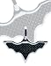Search : Bat Pendant in Surgical Steel on leather Necklace
