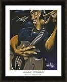 Moving Strings By David Garibaldi Framed with Black Wood Frame 24 x 30 inches