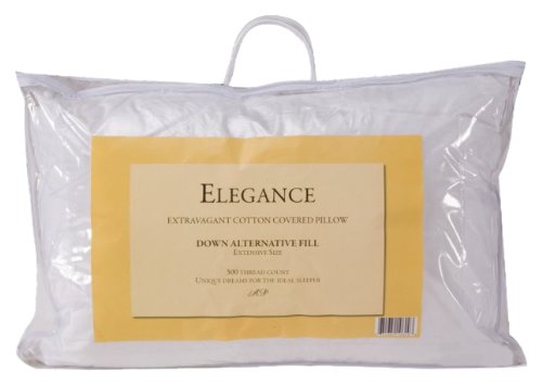 Bradford Textile USA Made Elegance Jumbo Down Alternative Bed Pillow with T300 High Quality Fabric Cover