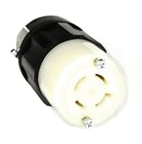 Leviton 2453 20 Amp, 277/480 Volt 3PY, NEMA L19-20R, 4P, 4W, Locking Connector, Industrial Grade, Non-Grounding - Black-White