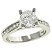 Round Channel Diamond Engagement Ring .45cttw (CZ ctr)