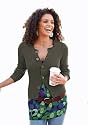 Cheer Damen-Jacke Strick-Jacke Strick-Jacke oliv