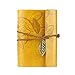 Towallmark(TM)Vintage Leaf Leather Cover Loose Leaf Blank Notebook Journal Diary Gift (Yellow)