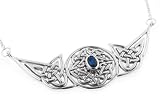Sterling Silver Eternal Celtic Knot 18" Necklace with Genuine Blue Sapphire