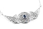Sterling Silver Eternal Celtic Knot 18" Necklace with Genuine Blue Sapphire