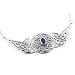 Sterling Silver Eternal Celtic Knot 18" Necklace with Genuine Blue Sapphire
