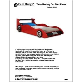 Twin Red Racing Car Bed Woodworking Plans -Design #1RCNG