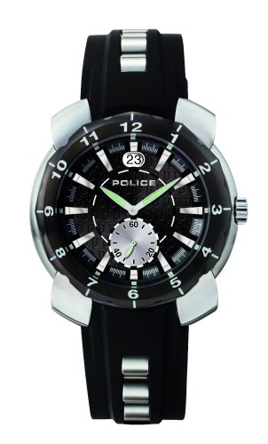 Police 'Citation' Gents Black PU Strap With Black Date Dial Watch