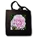 Pink Peony Pink Flower - Black Tote Bag 14w X 14h X 3d