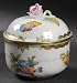 Herend Queen Victoria (Green Border) Sugar Bowl-Lid, Fine China Dinnerware