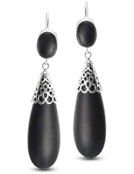 Large Pear Shape And Circle Dangling Green Jade Earrings