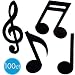 Black Musical Notes Cutouts 18ct
